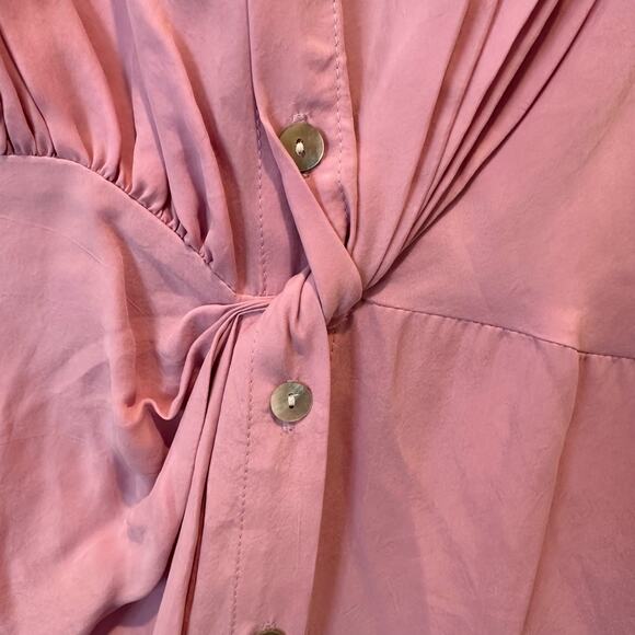 R.G. Kane Coastal Alexandria Pink Midi Button Down Front Shirt Dress Medium - Picture 8 of 12